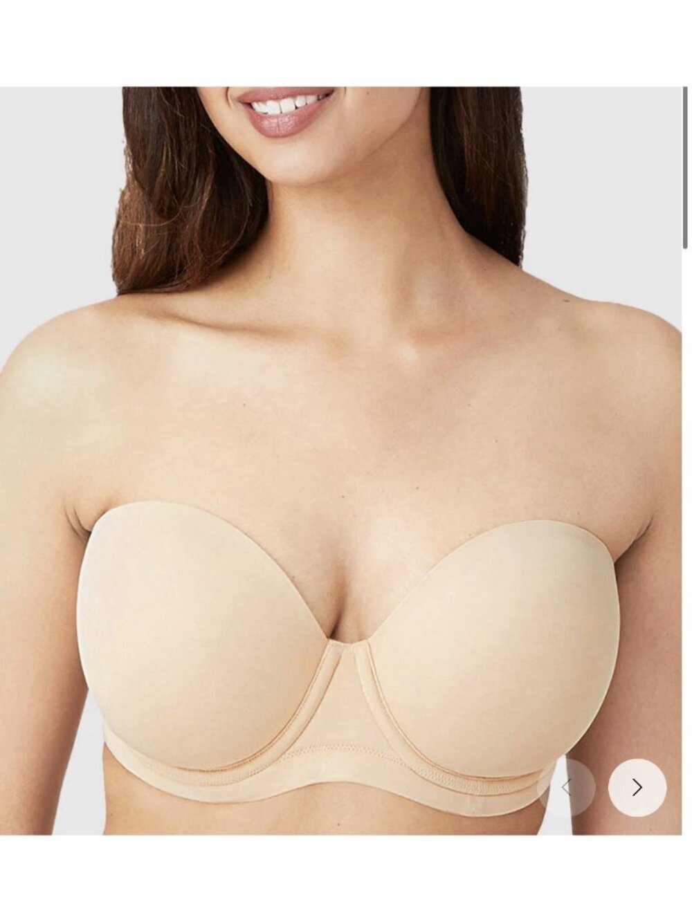 Wacoal Red Carpet Strapless Underwire Bra Size 34G Sand Beige 854119 *No Straps